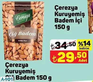 ÇEREZYA ÇİĞ BADEM 150 G
